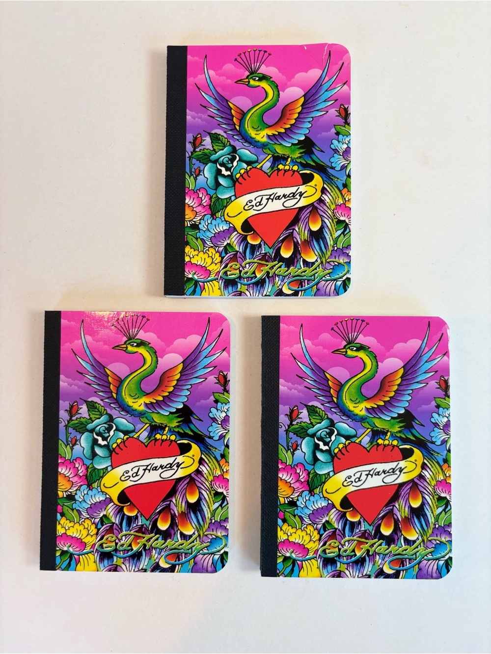 Ed Hardy Lisa Frank Mini Composition Notebook Lot of 3 New Y2K Stationery